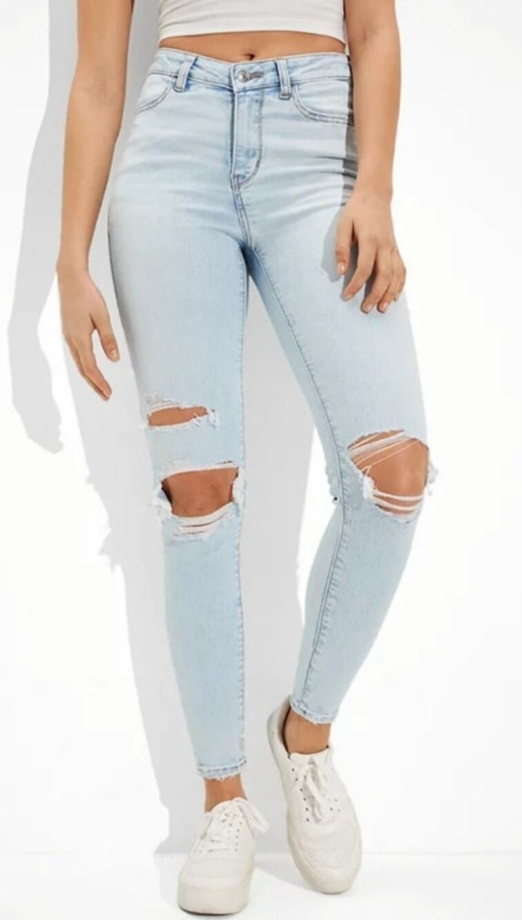 American Eagle 360 Super Stretch Ripped Jeggings Sz 10R